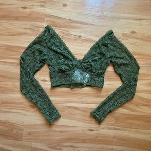 Pretty green lace mesh intimates small forever 21